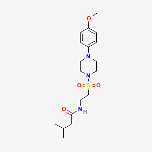 molecular formula C18H29N3O4S B2437068 N-(2-((4-(4-methoxyphenyl)piperazin-1-yl)sulfonyl)ethyl)-3-methylbutanamide CAS No. 897619-07-7