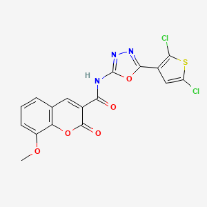 N-(5-(2,5-dichlorothiophen-3-yl)-1,3,4-oxadiazol-2-yl)-8-methoxy-2-oxo-2H-chromene-3-carboxamide