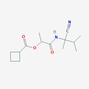 molecular formula C14H22N2O3 B2437071 1-[(1-Cyano-1,2-dimethylpropyl)carbamoyl]ethyl cyclobutanecarboxylate CAS No. 1209300-95-7