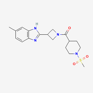 (3-(5-methyl-1H-benzo[d]imidazol-2-yl)azetidin-1-yl)(1-(methylsulfonyl)piperidin-4-yl)methanone