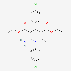 molecular formula C24H24Cl2N2O4 B2437076 Diethyl 2-amino-1,4-bis(4-chlorophenyl)-6-methyl-4H-pyridine-3,5-dicarboxylate CAS No. 692287-98-2