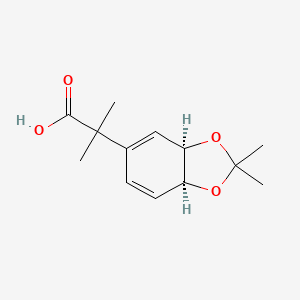 molecular formula C13H18O4 B2437077 rac-2-((3aR,7aS)-2,2-dimethyl-3a,7a-dihydrobenzo[d][1,3]dioxol-5-yl)-2-methylpropanoic acid CAS No. 1998128-20-3