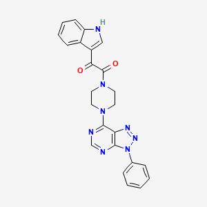 molecular formula C24H20N8O2 B2437080 1-(1H-吲哚-3-基)-2-(4-(3-苯基-3H-[1,2,3]三唑并[4,5-d]嘧啶-7-基)哌嗪-1-基)乙烷-1,2-二酮 CAS No. 920406-68-4