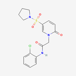 molecular formula C17H18ClN3O4S B2437082 N-(2-chlorophenyl)-2-(2-oxo-5-pyrrolidin-1-ylsulfonylpyridin-1-yl)acetamide CAS No. 872344-11-1