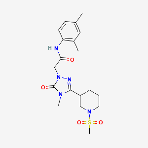 molecular formula C19H27N5O4S B2437083 N-(2,4-dimethylphenyl)-2-(4-methyl-3-(1-(methylsulfonyl)piperidin-3-yl)-5-oxo-4,5-dihydro-1H-1,2,4-triazol-1-yl)acetamide CAS No. 1105249-63-5