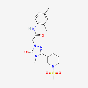 molecular formula C19H27N5O4S B2437083 N-(2,4-二甲苯基)-2-(4-甲基-3-(1-(甲基磺酰基)哌啶-3-基)-5-氧代-4,5-二氢-1H-1,2,4-三唑-1-基)乙酰胺 CAS No. 1105249-63-5