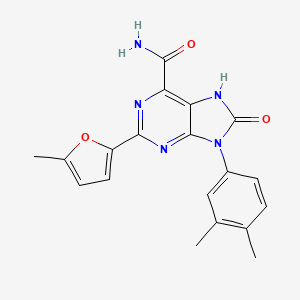 molecular formula C19H17N5O3 B2437084 9-(3,4-二甲苯基)-2-(5-甲基呋喃-2-基)-8-氧代-7H-嘌呤-6-酰胺 CAS No. 898422-45-2