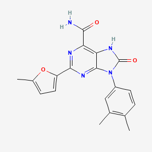 molecular formula C19H17N5O3 B2437084 9-(3,4-dimethylphenyl)-2-(5-methylfuran-2-yl)-8-oxo-8,9-dihydro-7H-purine-6-carboxamide CAS No. 898422-45-2