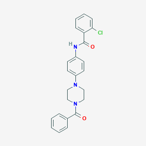 molecular formula C24H22ClN3O2 B243709 N-[4-(4-benzoylpiperazin-1-yl)phenyl]-2-chlorobenzamide 