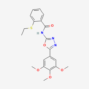molecular formula C20H21N3O5S B2437091 2-ethylsulfanyl-N-[5-(3,4,5-trimethoxyphenyl)-1,3,4-oxadiazol-2-yl]benzamide CAS No. 886915-88-4