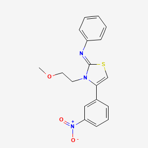 (Z)-N-(3-(2-methoxyethyl)-4-(3-nitrophenyl)thiazol-2(3H)-ylidene)aniline