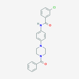 molecular formula C24H22ClN3O2 B243710 N-[4-(4-benzoylpiperazin-1-yl)phenyl]-3-chlorobenzamide 