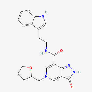 N-(2-(1H-indol-3-yl)ethyl)-3-oxo-5-((tetrahydrofuran-2-yl)methyl)-3,5-dihydro-2H-pyrazolo[4,3-c]pyridine-7-carboxamide