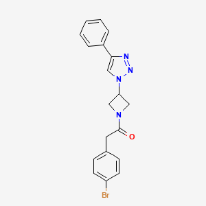 molecular formula C19H17BrN4O B2437105 2-(4-溴苯基)-1-(3-(4-苯基-1H-1,2,3-三唑-1-基)氮杂环丁-1-基)乙酮 CAS No. 2034446-60-9