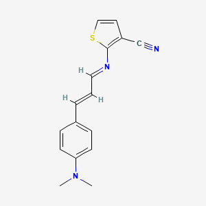 molecular formula C16H15N3S B2437111 2-({(E,2E)-3-[4-(dimethylamino)phenyl]-2-propenylidene}amino)-3-thiophenecarbonitrile CAS No. 866018-15-7
