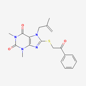 1,3-Dimethyl-7-(2-methylprop-2-enyl)-8-phenacylsulfanylpurine-2,6-dione