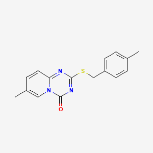 molecular formula C16H15N3OS B2437137 7-Methyl-2-[(4-methylphenyl)methylsulfanyl]pyrido[1,2-a][1,3,5]triazin-4-one CAS No. 896323-65-2