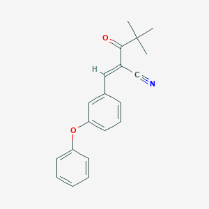 (2E)-4,4-dimethyl-3-oxo-2-[(3-phenoxyphenyl)methylidene]pentanenitrile