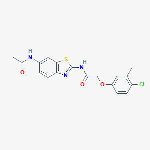 molecular formula C18H16ClN3O3S B243714 N-[6-(acetylamino)-1,3-benzothiazol-2-yl]-2-(4-chloro-3-methylphenoxy)acetamide 