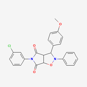 5-(3-chlorophenyl)-3-(4-methoxyphenyl)-2-phenyldihydro-2H-pyrrolo[3,4-d]isoxazole-4,6(5H,6aH)-dione