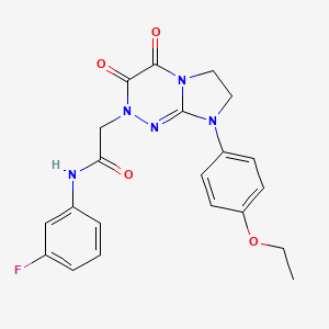 molecular formula C21H20FN5O4 B2437146 2-(8-(4-ethoxyphenyl)-3,4-dioxo-3,4,7,8-tetrahydroimidazo[2,1-c][1,2,4]triazin-2(6H)-yl)-N-(3-fluorophenyl)acetamide CAS No. 941996-24-3