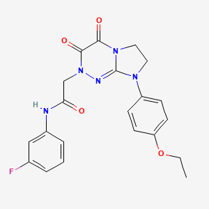 molecular formula C21H20FN5O4 B2437146 2-(8-(4-乙氧苯基)-3,4-二氧代-3,4,7,8-四氢咪唑并[2,1-c][1,2,4]三嗪-2(6H)-基)-N-(3-氟苯基)乙酰胺 CAS No. 941996-24-3