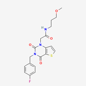 2-[3-[(4-fluorophenyl)methyl]-2,4-dioxothieno[3,2-d]pyrimidin-1-yl]-N-(3-methoxypropyl)acetamide