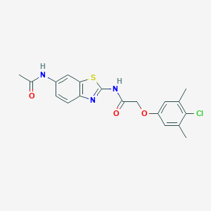molecular formula C19H18ClN3O3S B243715 N-[6-(acetylamino)-1,3-benzothiazol-2-yl]-2-(4-chloro-3,5-dimethylphenoxy)acetamide 