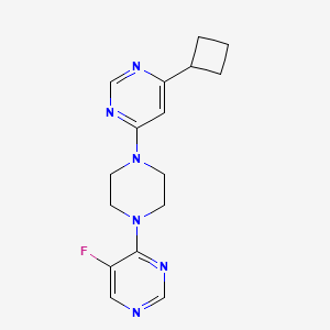 molecular formula C16H19FN6 B2437154 4-Cyclobutyl-6-[4-(5-fluoropyrimidin-4-yl)piperazin-1-yl]pyrimidine CAS No. 2380070-62-0