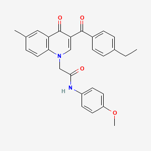 molecular formula C28H26N2O4 B2437158 2-(3-(4-ethylbenzoyl)-6-methyl-4-oxoquinolin-1(4H)-yl)-N-(4-methoxyphenyl)acetamide CAS No. 897617-73-1