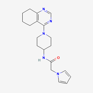molecular formula C19H25N5O B2437159 2-(1H-pyrrol-1-yl)-N-(1-(5,6,7,8-tetrahydroquinazolin-4-yl)piperidin-4-yl)acetamide CAS No. 2034257-77-5