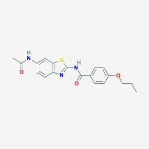 molecular formula C19H19N3O3S B243716 N-[6-(acetylamino)-1,3-benzothiazol-2-yl]-4-propoxybenzamide 
