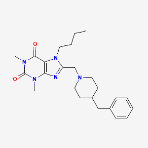 molecular formula C24H33N5O2 B2437162 8-[(4-benzylpiperidin-1-yl)methyl]-7-butyl-1,3-dimethyl-3,7-dihydro-1H-purine-2,6-dione CAS No. 851937-62-7
