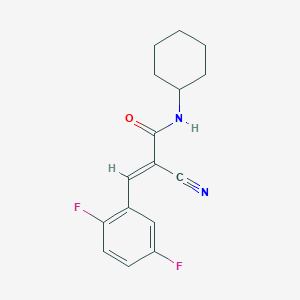 molecular formula C16H16F2N2O B2437164 (E)-2-cyano-N-cyclohexyl-3-(2,5-difluorophenyl)prop-2-enamide CAS No. 1181461-74-4