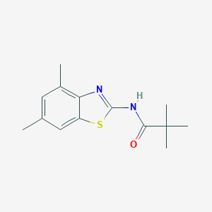molecular formula C14H18N2OS B243717 N-(4,6-dimethyl-1,3-benzothiazol-2-yl)-2,2-dimethylpropanamide 