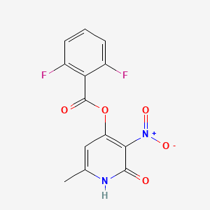molecular formula C13H8F2N2O5 B2437170 (6-甲基-3-硝基-2-氧代-1H-吡啶-4-基) 2,6-二氟苯甲酸酯 CAS No. 868679-81-6