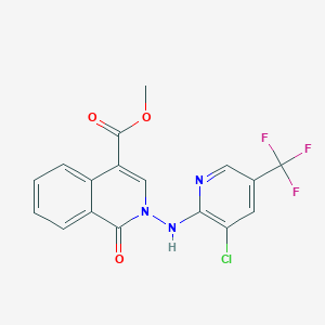 molecular formula C17H11ClF3N3O3 B2437172 Methyl 2-{[3-chloro-5-(trifluoromethyl)-2-pyridinyl]amino}-1-oxo-1,2-dihydro-4-isoquinolinecarboxylate CAS No. 339106-16-0