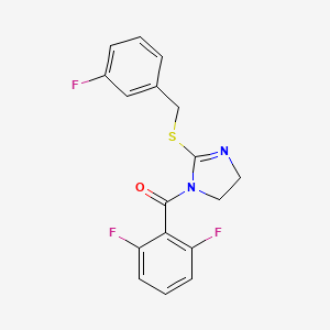 (2,6-difluorophenyl)(2-((3-fluorobenzyl)thio)-4,5-dihydro-1H-imidazol-1-yl)methanone