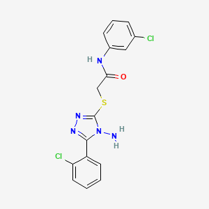 molecular formula C16H13Cl2N5OS B2437175 2-{[4-amino-5-(2-chlorophenyl)-4H-1,2,4-triazol-3-yl]sulfanyl}-N-(3-chlorophenyl)acetamide CAS No. 577768-47-9
