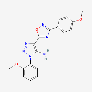 molecular formula C18H16N6O3 B2437183 3-(2-甲氧基苯基)-5-[3-(4-甲氧基苯基)-1,2,4-恶二唑-5-基]三唑-4-胺 CAS No. 892746-77-9