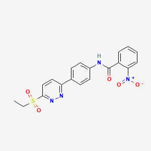 molecular formula C19H16N4O5S B2437184 N-(4-(6-(ethylsulfonyl)pyridazin-3-yl)phenyl)-2-nitrobenzamide CAS No. 1005294-62-1