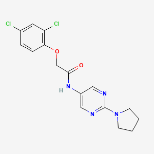 molecular formula C16H16Cl2N4O2 B2437192 2-(2,4-二氯苯氧基)-N-(2-(吡咯烷-1-基)嘧啶-5-基)乙酰胺 CAS No. 1396686-06-8