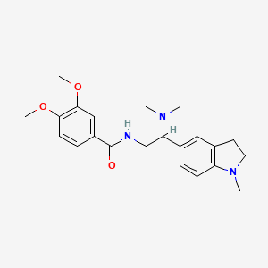 N-(2-(dimethylamino)-2-(1-methylindolin-5-yl)ethyl)-3,4-dimethoxybenzamide