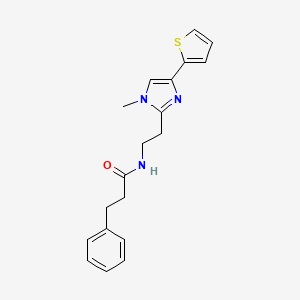 N-(2-(1-methyl-4-(thiophen-2-yl)-1H-imidazol-2-yl)ethyl)-3-phenylpropanamide