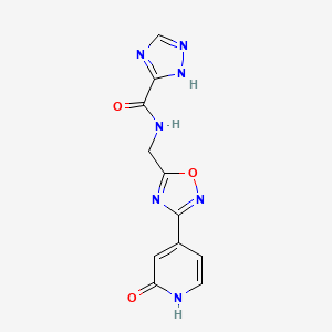 N-((3-(2-oxo-1,2-dihydropyridin-4-yl)-1,2,4-oxadiazol-5-yl)methyl)-1H-1,2,4-triazole-5-carboxamide