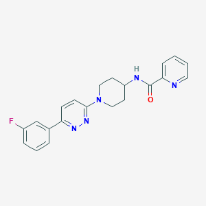 molecular formula C21H20FN5O B2437201 N-(1-(6-(3-氟苯基)哒嗪-3-基)哌啶-4-基)吡啶甲酰胺 CAS No. 1396855-26-7