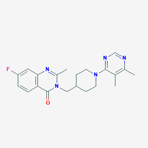 molecular formula C21H24FN5O B2437205 3-[[1-(5,6-Dimethylpyrimidin-4-yl)piperidin-4-yl]methyl]-7-fluoro-2-methylquinazolin-4-one CAS No. 2415511-56-5