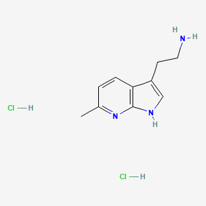 molecular formula C10H15Cl2N3 B2437209 2-(6-甲基-1H-吡咯并[2,3-b]吡啶-3-基)乙胺;二盐酸盐 CAS No. 2138297-40-0