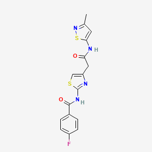 4-fluoro-N-(4-(2-((3-methylisothiazol-5-yl)amino)-2-oxoethyl)thiazol-2-yl)benzamide