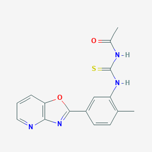 molecular formula C16H14N4O2S B243722 N-acetyl-N'-(2-methyl-5-[1,3]oxazolo[4,5-b]pyridin-2-ylphenyl)thiourea 
